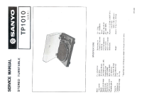 Sanyo TP-1010 - Service Manual 